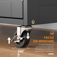 Carrello da Cucina con Portabottiglie Integrato 67x37x87 cm in Legno Nero e Rovere