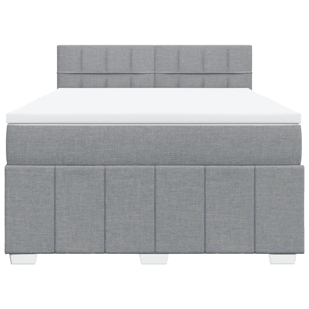 Giroletto a Molle con Materasso Grigio Chiaro 140x190cm Tessuto 3289363