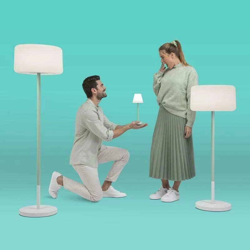 NewGarden LUMLLS030BXWLNW Lola Slim 30 Lampada da Tavolo LED con Batteria Ricaricabile Touch IP44 per Interni ed Esterni colore Bianco