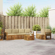 Set di divani da esterno 7 pz Naturale e Beige 3374423