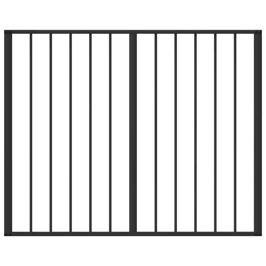 Cancello per cani 8 pcs Nero 100 x 80 cm Acciaio zincato