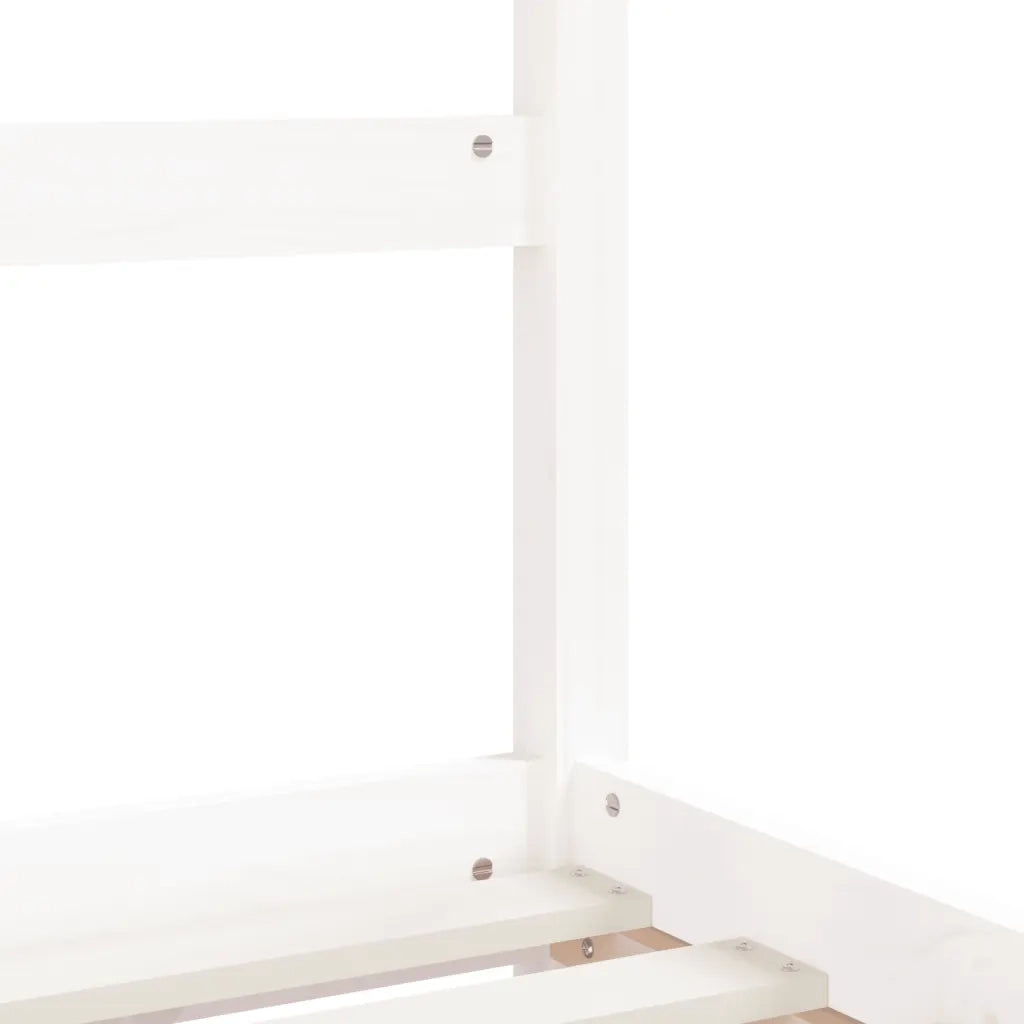 Giroletto per Bambini Bianco 90x190cm in Legno Massello di Pino 834562