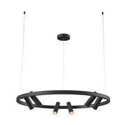 Maytoni Lampadario Moderno Satellite 6 luci LED integrato nero metallo