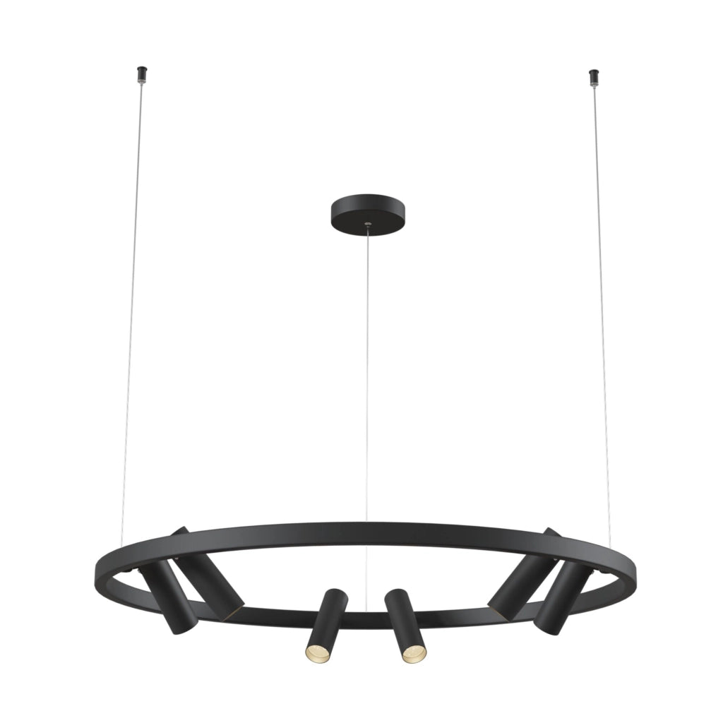 Maytoni Lampadario Moderno Satellite 6 luci LED integrato nero metallo