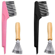 Kit di Pulizia Capelli 4 Pezzi - Penna per Capelli in Legno 11 x 3,5 cm - Portatile - Strumenti per la Curatela dei Capelli - Plastica - Progettazione Pratica - Kit di Curatela dei Capelli