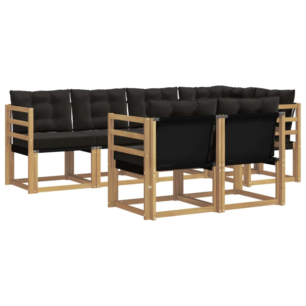 Set di divani da esterno 7 pz Bianco e Nero 3389562