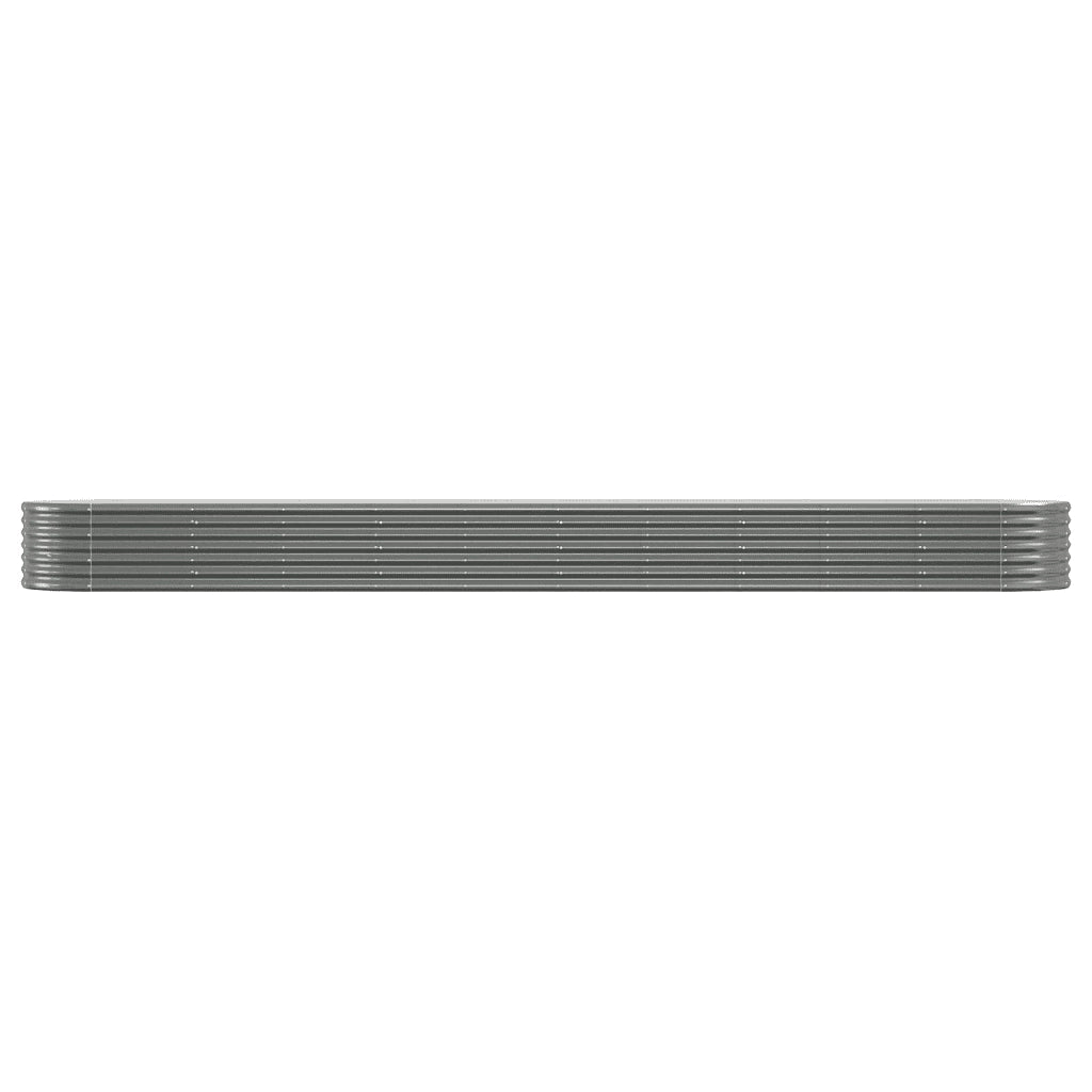 Fioriere | Cassetta per fiori | Letto Giardino Acciaio Zincato 440x80x36 cm Grigio