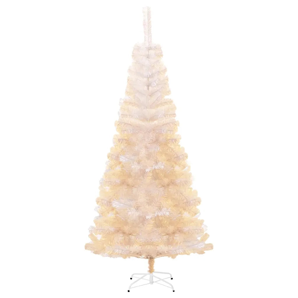 Albero di Natale Artificiale-Albero Natalizio Punte Iridescenti Bianco 240cm PVC