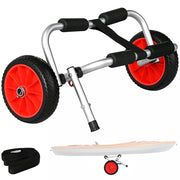 Carrello per Kayak Pieghevole Pneumatici 25cm Adatto a Tutte Superfici