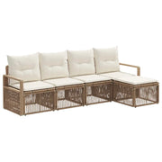 Set Divano da Giardino 4 pcs Beige polyrattan 3435699