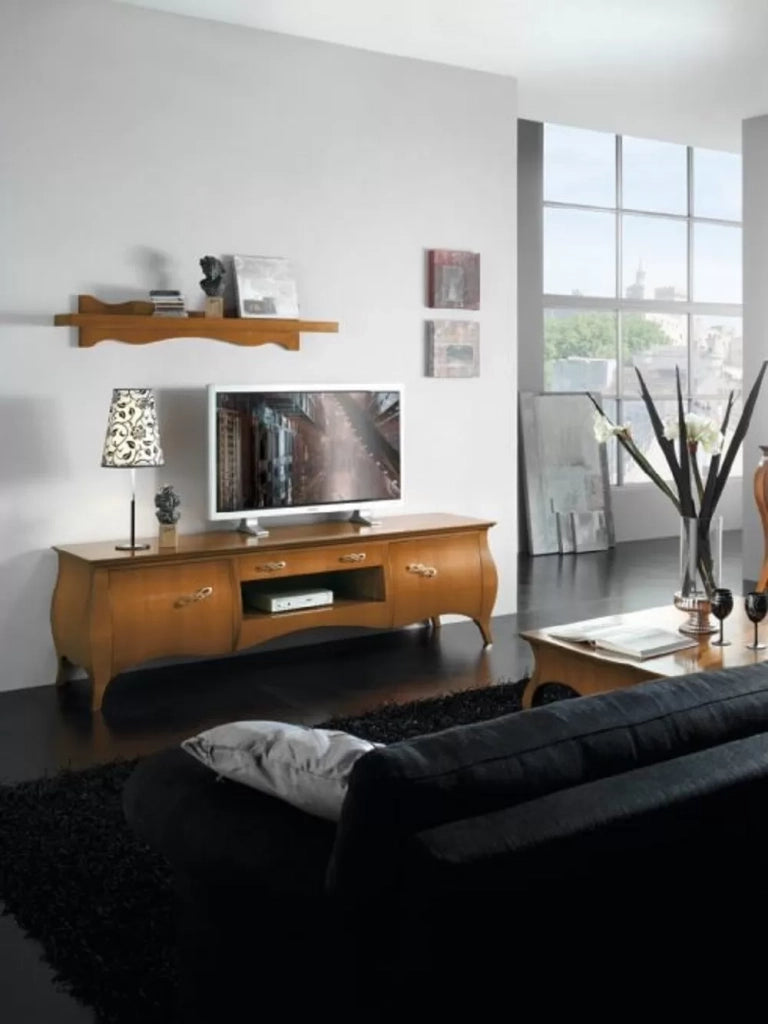 Porta tv bomabato 2 ante arte povera in legno tinta noce 197x53x60 - Mobili 2G
