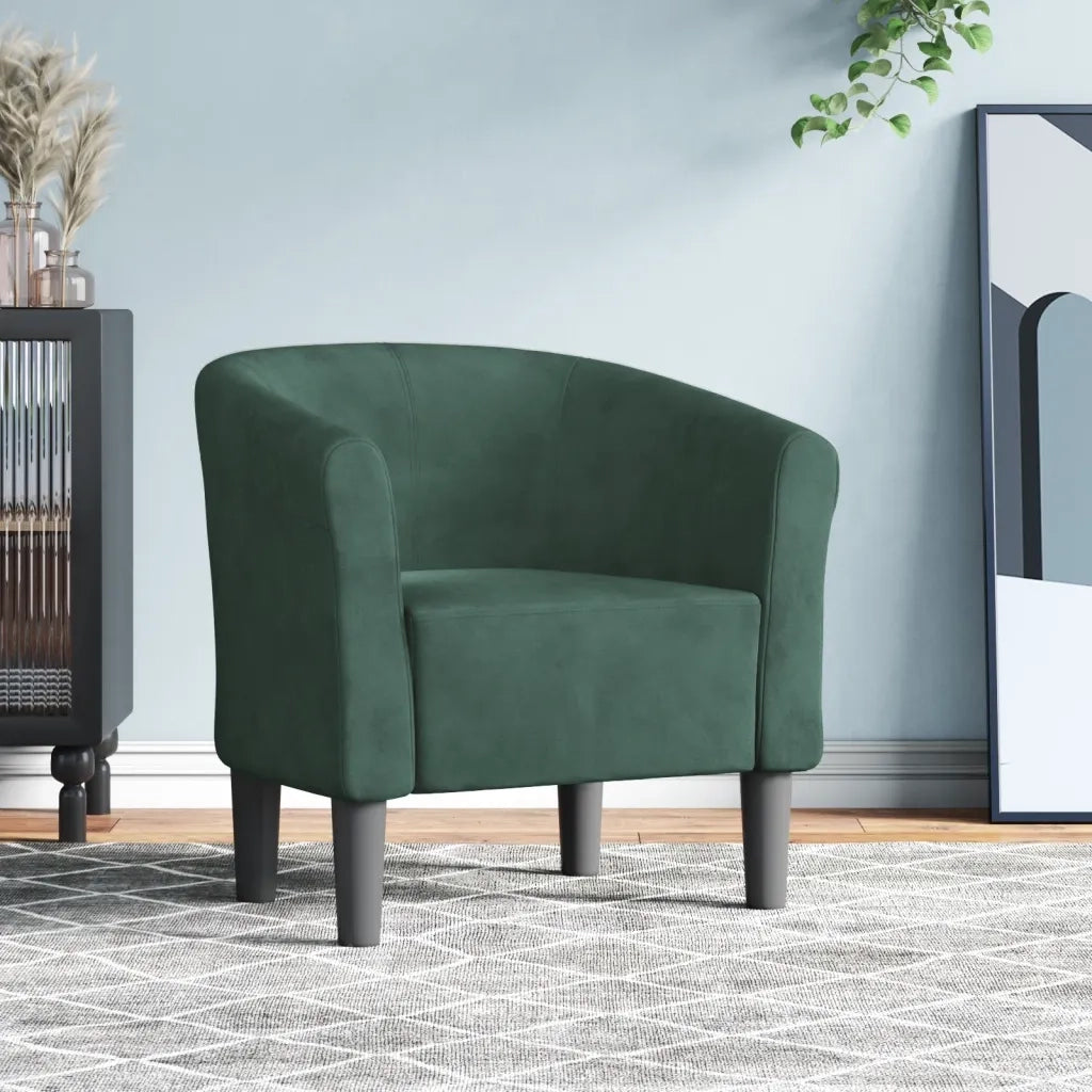 Poltrona Cabriolet Verde Scuro in Velluto 356444