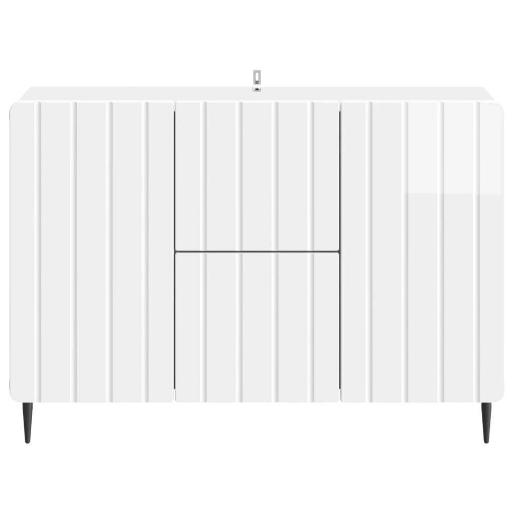 Credenza Bianco Lucido 89 x 34,5 x 62 cm Legno ingegnerizzato