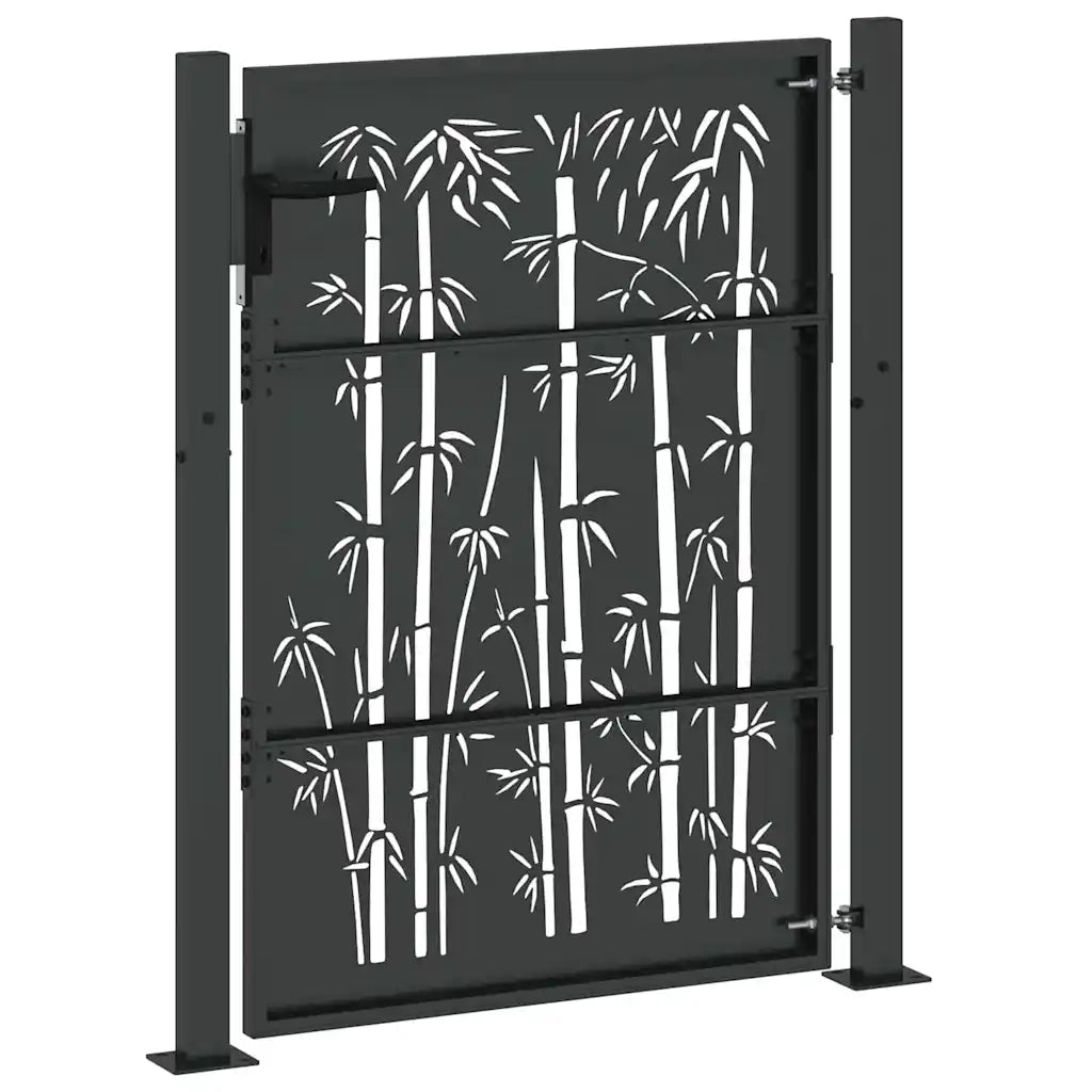 Cancello da giardino con blocco Nero 110 x 155 cm 42015896