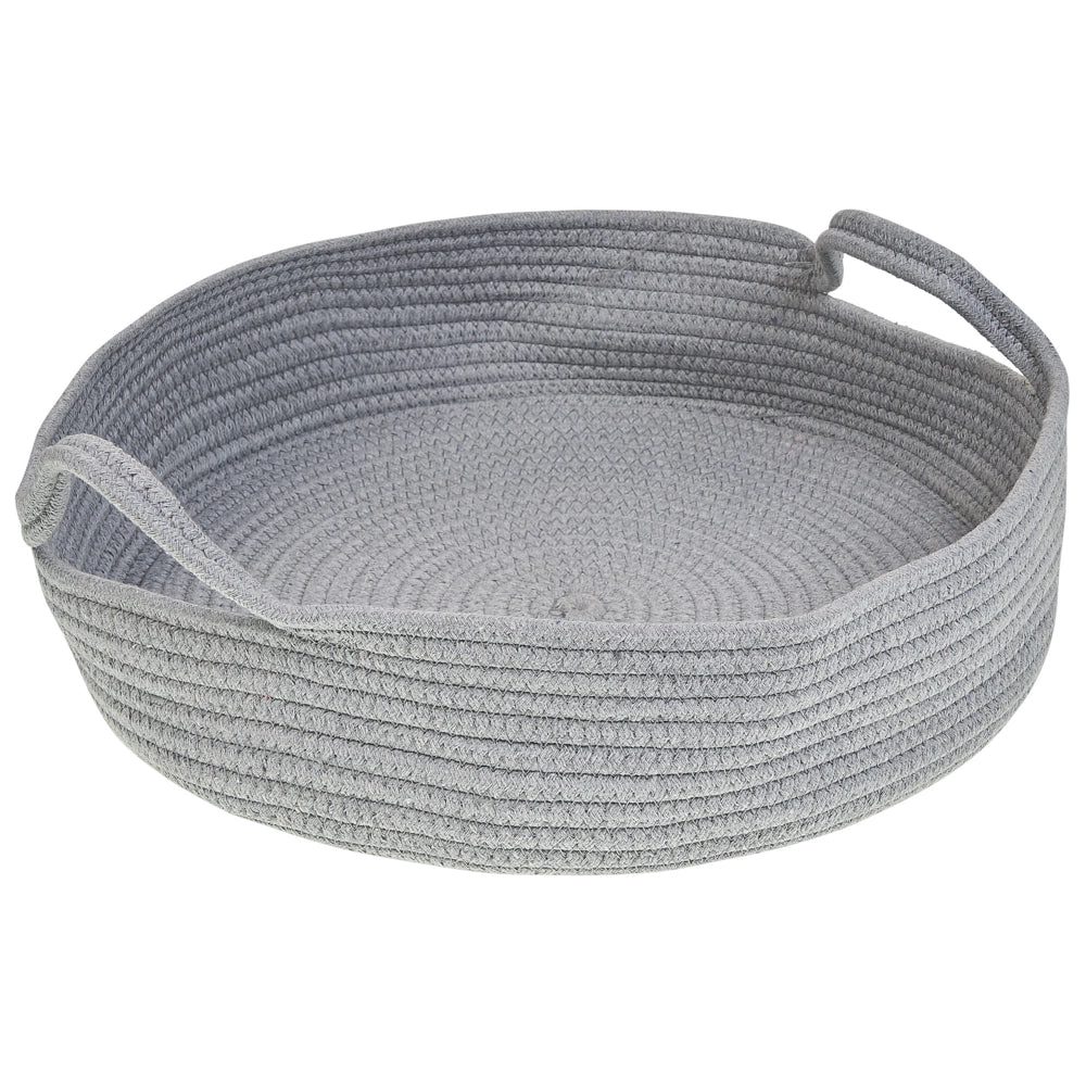 Cuccia morbido lettino per animali domestici in cotone grigio e bianco ø 45 cm