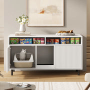 Mobile Portarifiuti per Gatto con Ripiano ¨C MINIMAL ¨C Bianco, 120x50x66 cm