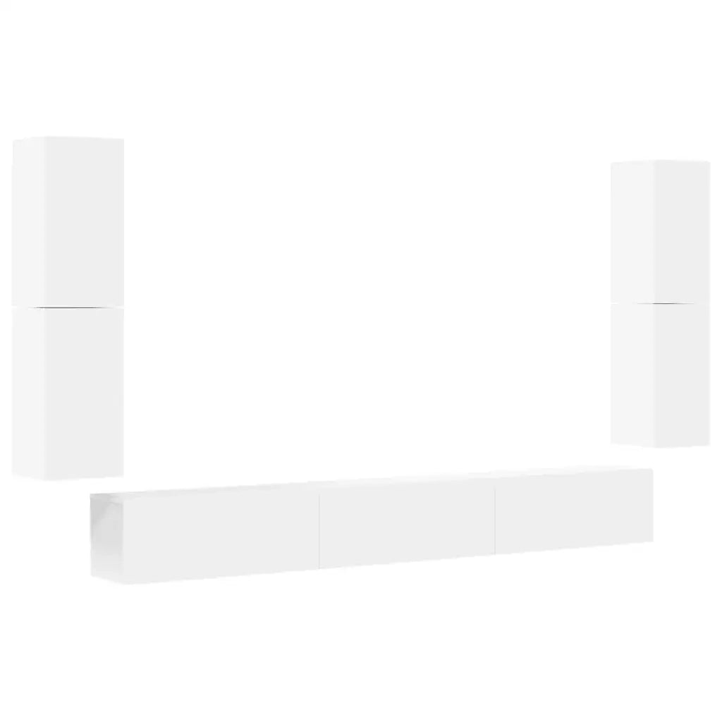 Set di Mobili Porta TV 7 pz Bianco in Legno Multistrato 3114302
