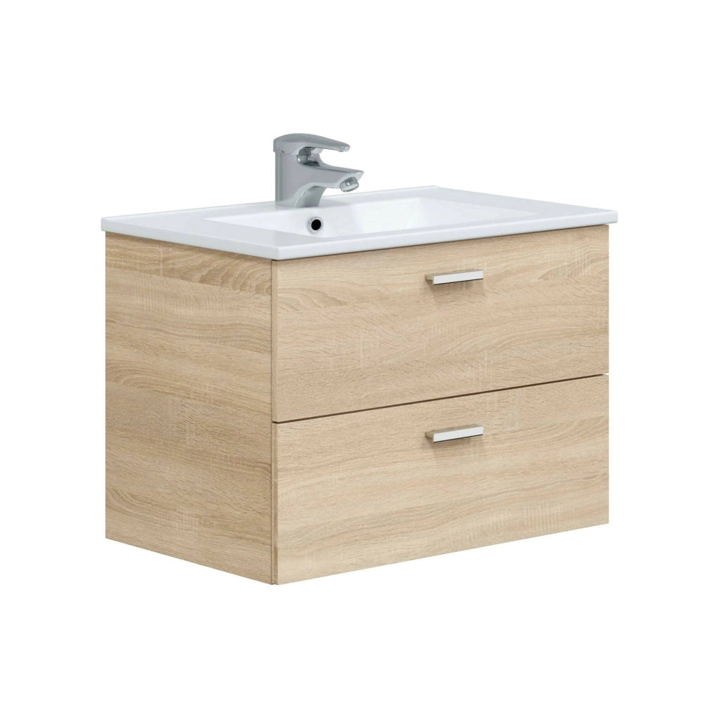 Mobile sottolavabo Tico, Mobiletto da bagno, Contenitore porta lavabo, Armadio per lavandino, 70x45 h50 cm, Rovere