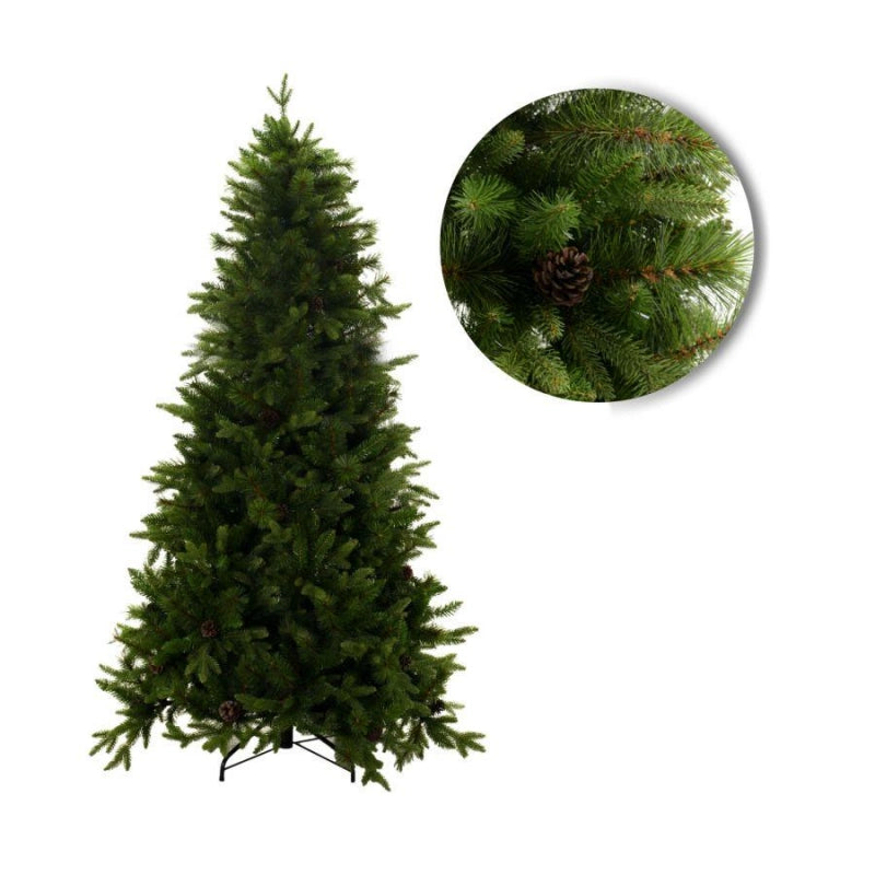 Albero Sinai verde c/pigne cmø117h180 con 1750 rami