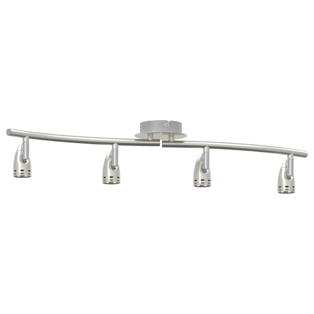 Faretto da soffitto moderno orientabile 61 x 10 x 12 cm in metallo nichelato 02_0058326