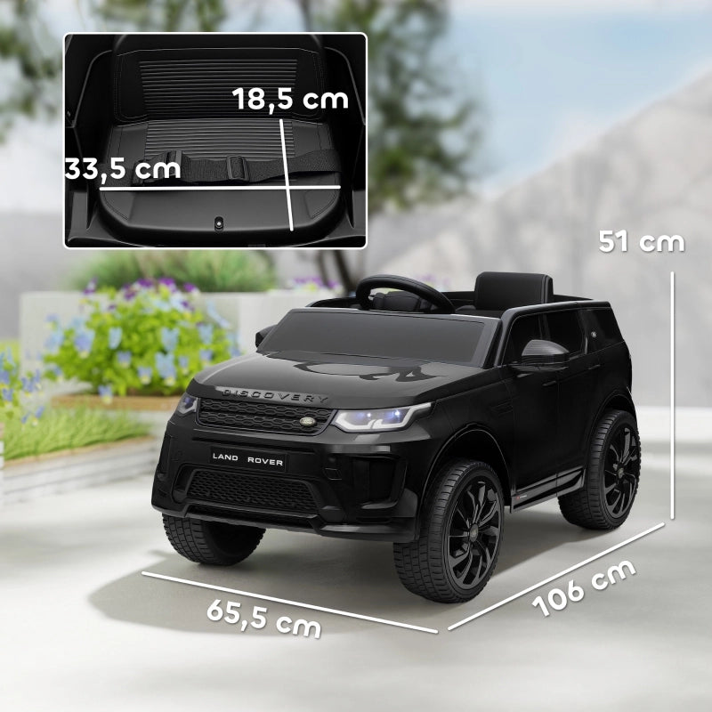 Auto elettrica per bambini, veicolo per bambini 12V con telecomando, luci a LED, musica e clacson, 3-6 anni, nero