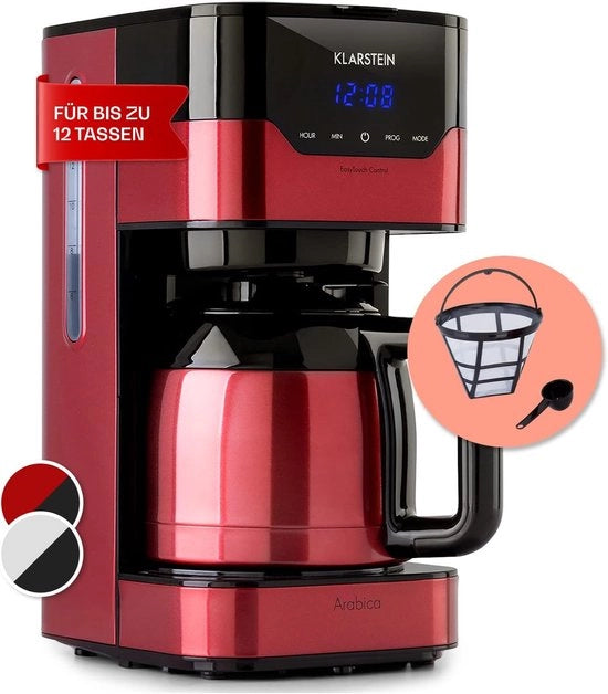 Macchina per caffè con filtro - 800 Watt, 1,2 L, fino a 12 tazze, Controllo EasyTouch