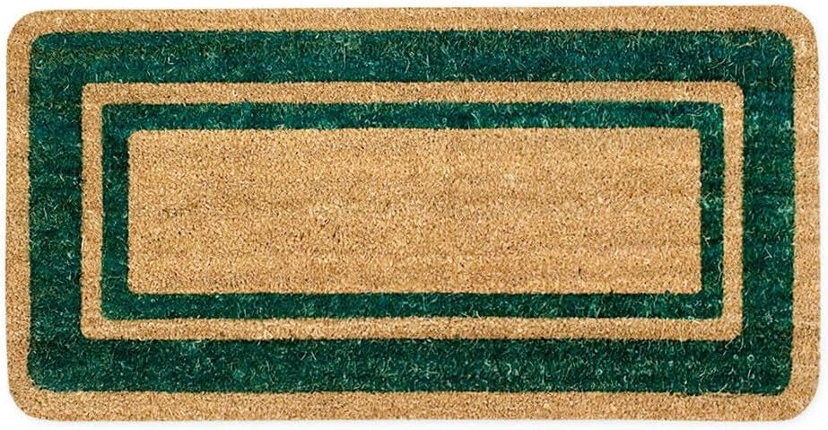 Zerbino Cocco Verde Ingresso Porta 33x60 cm Elegante Robusto Antiscivolo Asciugapassi Esterno