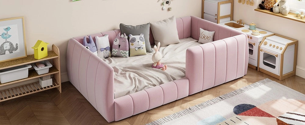 Letto Imbottito Singolo con Sponda ¨C Xylo ¨C Rosa 90x200