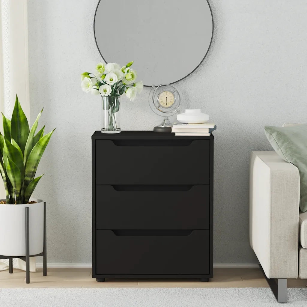 vidaXL Credenza VISNES Nera 60x40x73 cm in Legno Multistrato