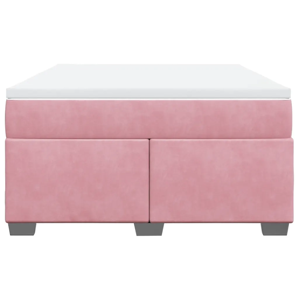 Giroletto a Molle con Materasso Rosa 140x190 cm in Velluto 3285286