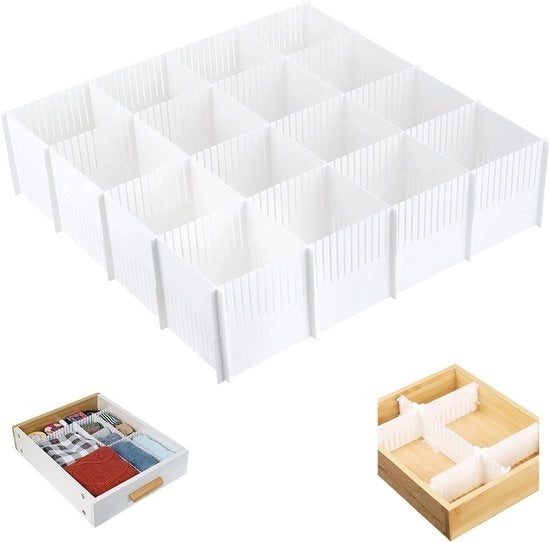 Set di Distributore di Carica Regolabile (10 Pezzi) - Sistema di Organizzazione per Abbigliamento, Calze e Ufficio - Organizzatore Personalizzato
