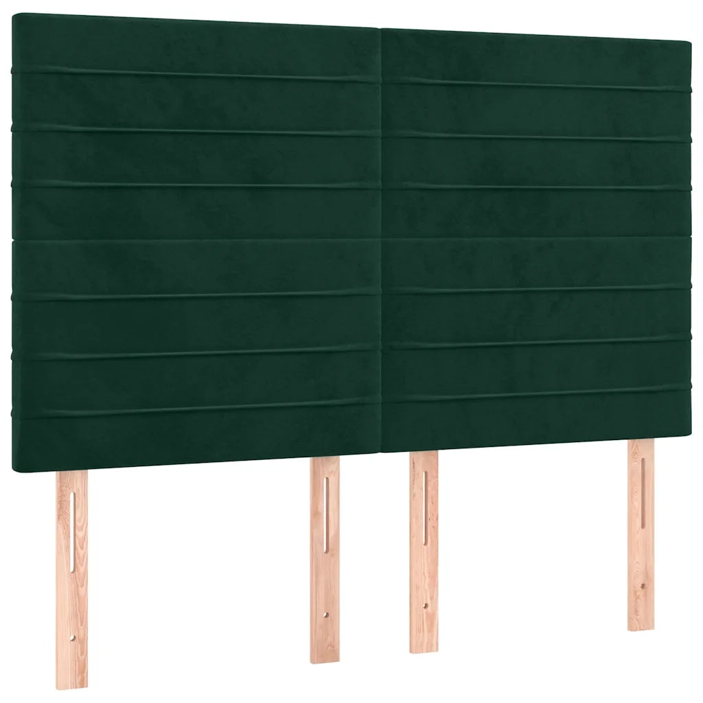 Giroletto a Molle con Materasso Verde Scuro 140x200 cm Velluto