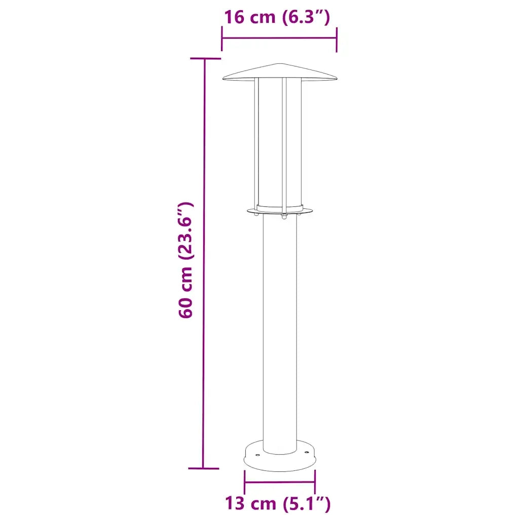 Lampada da Terra per Esterni Nera 60 cm in Acciaio Inox CFW8872472