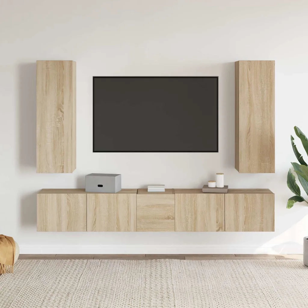 Set Porta TV 5 pz Rovere Sonoma in Truciolato cod mxl 12977