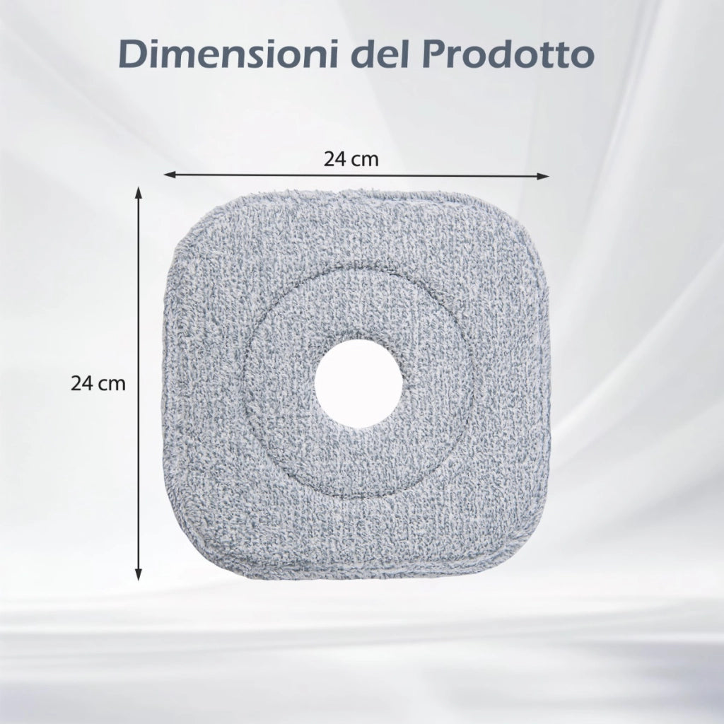 Panni di 6 per mocio in microfibra riutilizzabili, Panni per spazzare a secco e panni per mocio umido di ricambio Grigio-Strumenti pulizia
