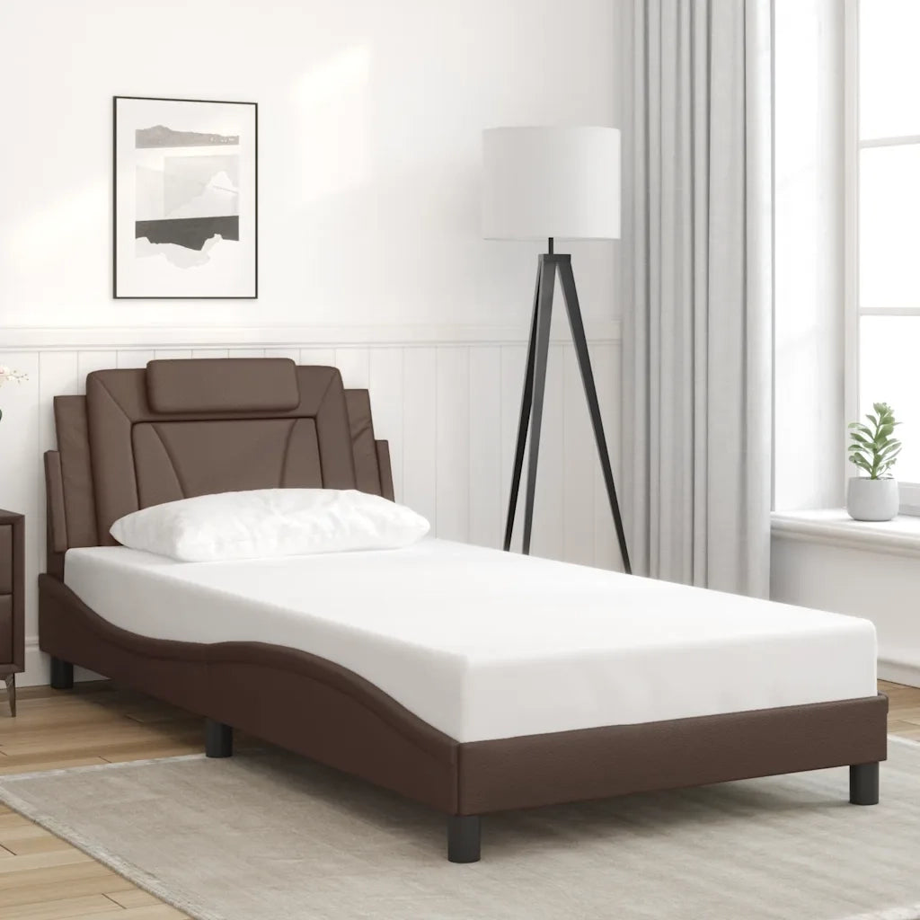Giroletto Viana senza Materasso Marrone 100x200 cm in Similpelle 3208077