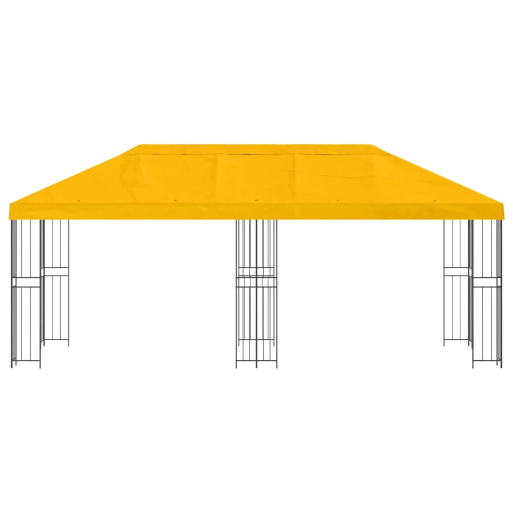 Gazebo con pareti laterali 6 x 3 m Giallo Poliestere e Acciaio 3375989