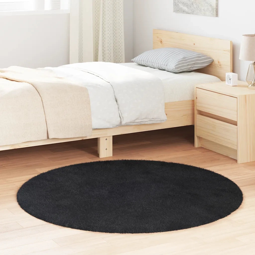 Tappeto del soggiorno | Tappeto Shaggy a Pelo Lungo NAVARRA Nero 120x120 cm poliestere