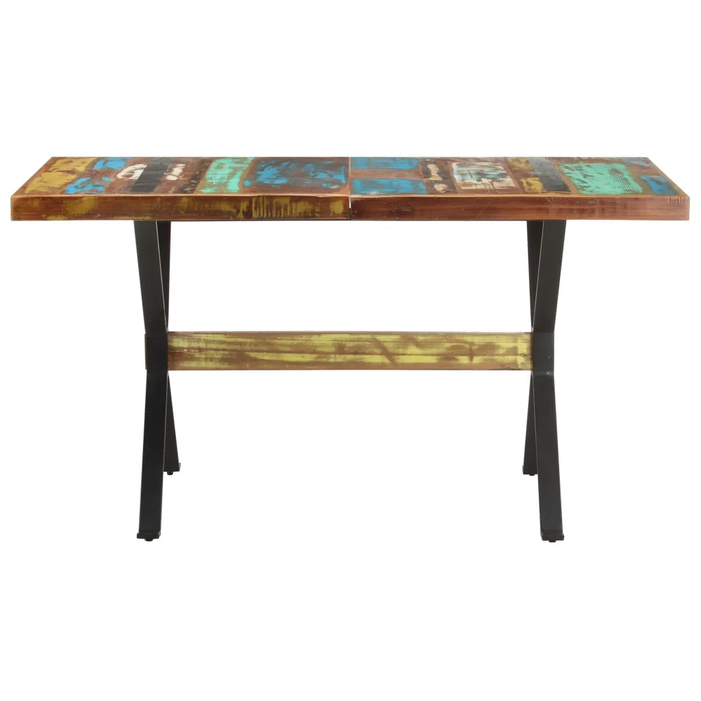 Tavolo da Pranzo 140x70x76 cm in Legno Massello di Recupero cod mxl 9654