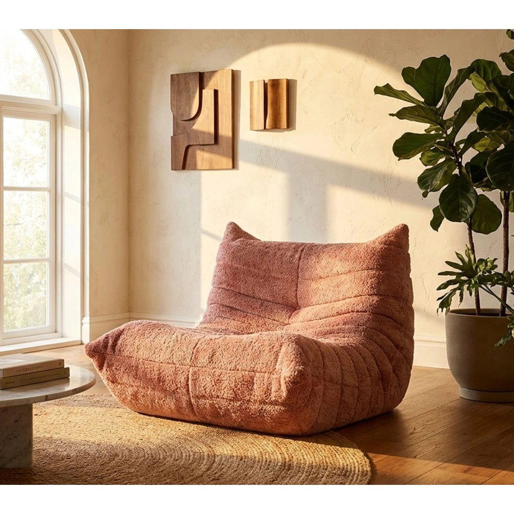 Poltrona Mask in poliestere rosa 103x100x80 cm