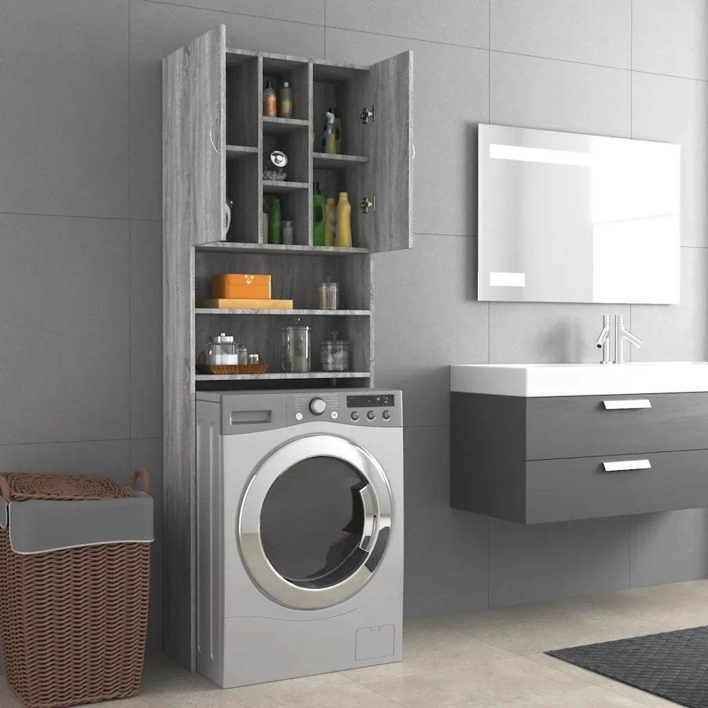 Mobile per Lavatrice Grigio Sonoma 64x25,5x190 cm CFW1955385
