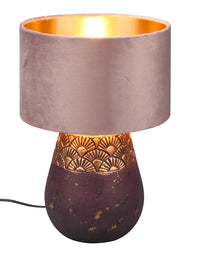 Lampada da Tavolo da Interno Attacco E27 in Ceramica Marrone