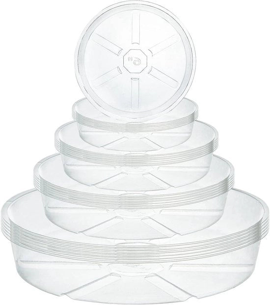 24 contenitori per piante trasparenti con serbatoio per l'acqua - 6/8/10/12 pollici contenitori in plastica per piante vasi per piante per interni ed esterni - 4 misure