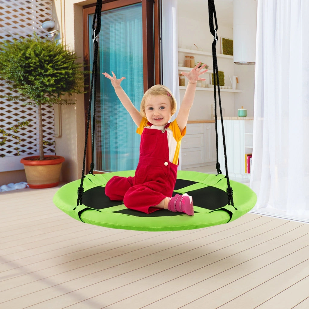 Altalena a nido per bambini in tessuto da giardino Nido Altalena 100CM 150KG Verde-Altalene e dondoli