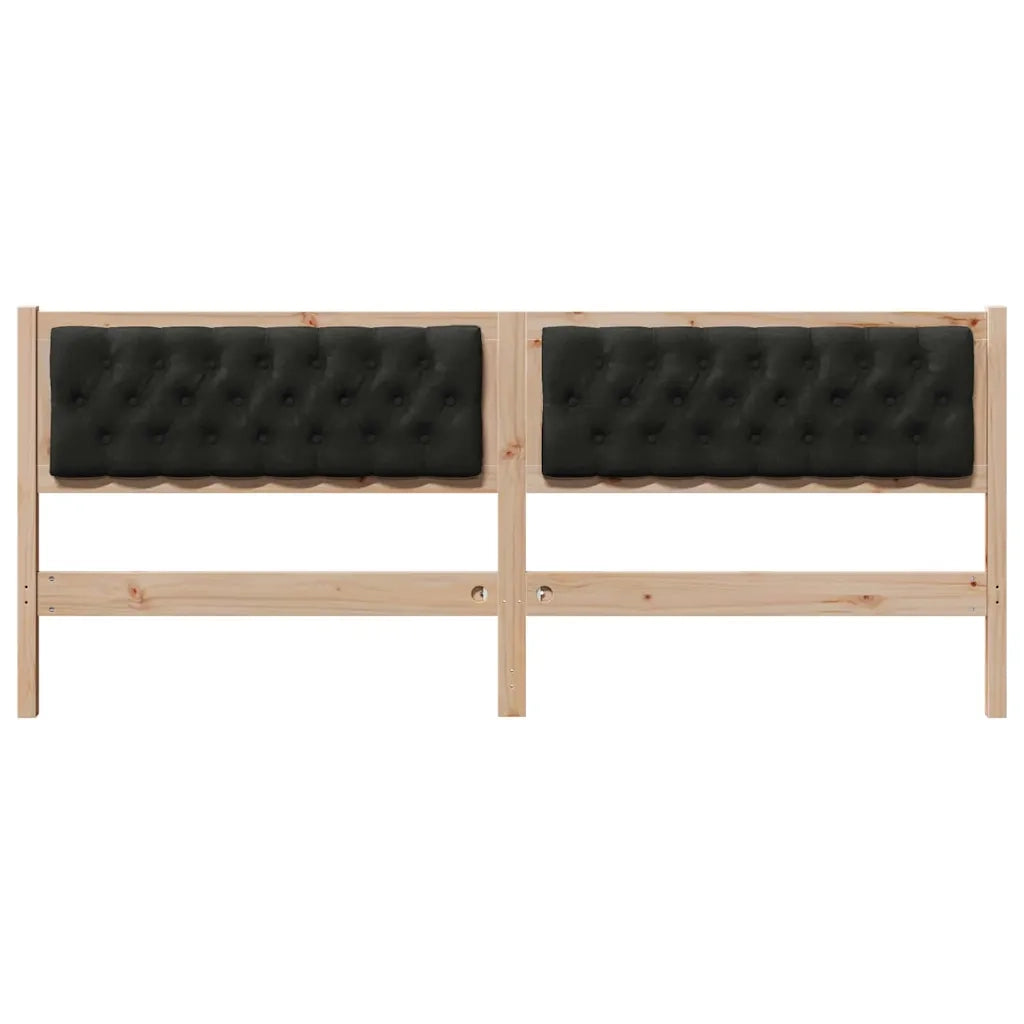 Testiera Altro Marrone e nero 200 cm Legno di pino massello