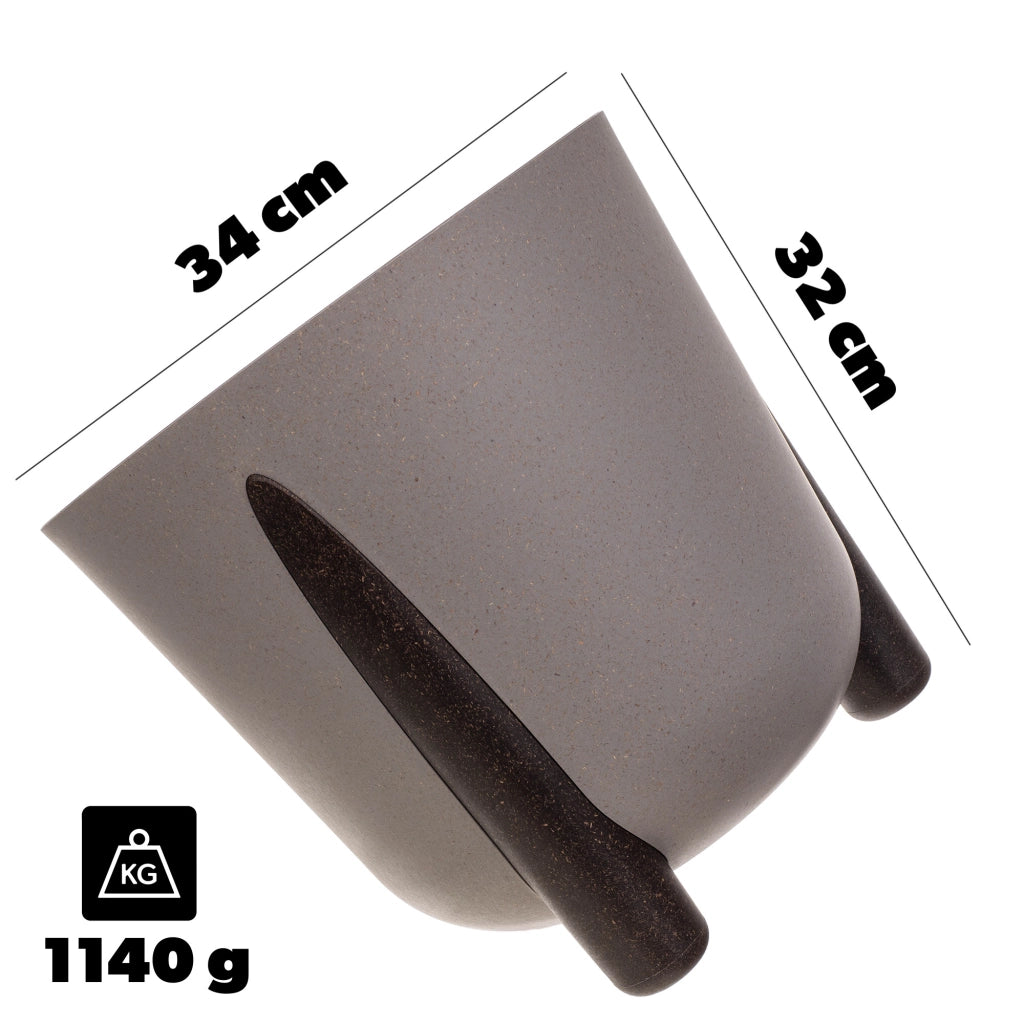 Vaso da fiori KADAX, coprivaso, in plastica, moderno, grigio, 34 cm