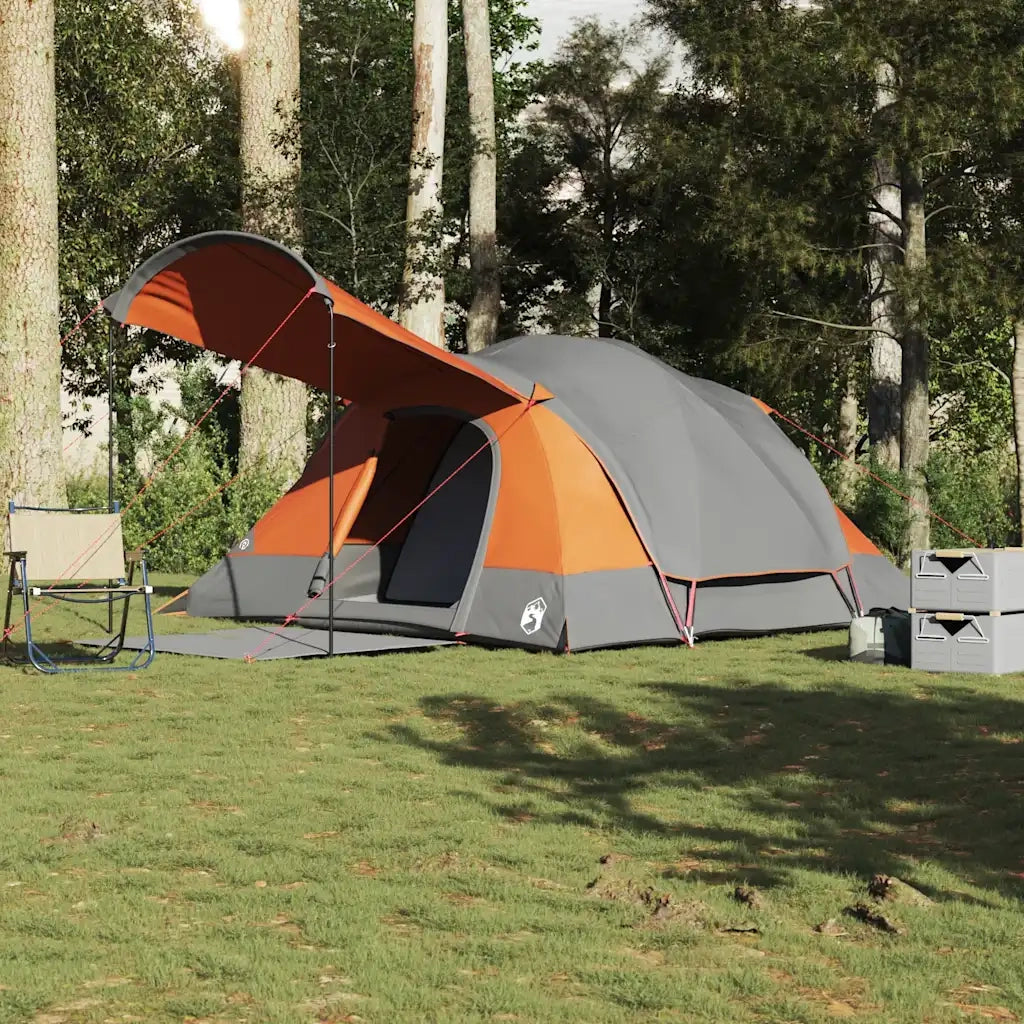 Tenda Familiare a Tunnel 8Persone Grigia Arancione Impermeabile 4009551