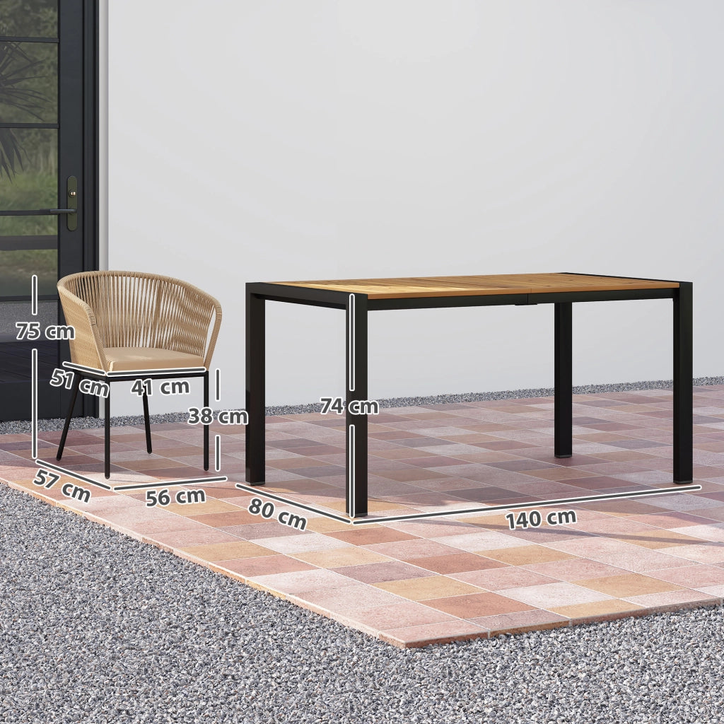 Set Giardino 5 Pezzi con Tavolo e Sedie ¨C Zephmum ¨C Polyrattan Grigio Antracite