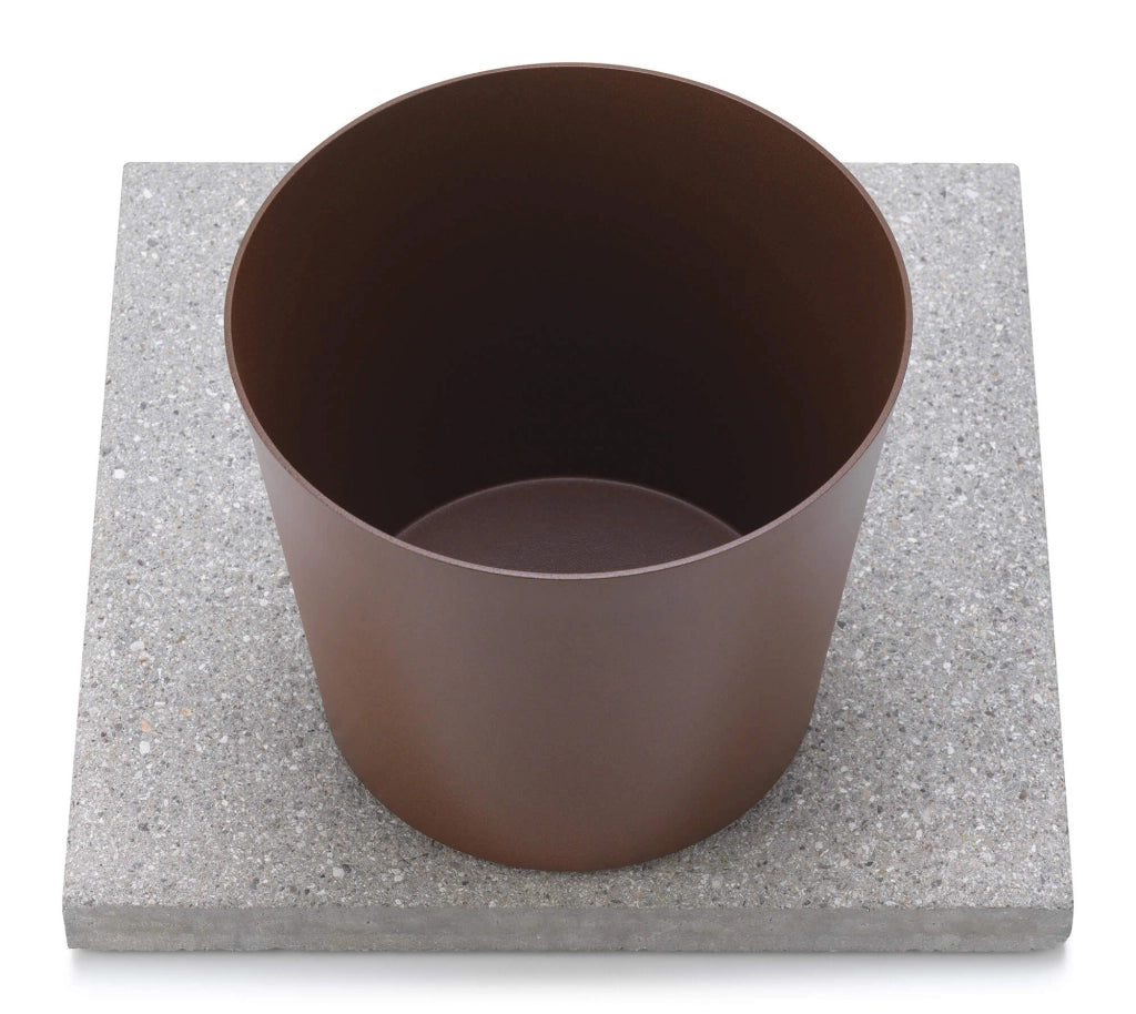 Base con Vaschetta per Fontane con Ghiera Grande 40x40x5 cm in Cemento Belfer 42/BSE/3 Ruggine