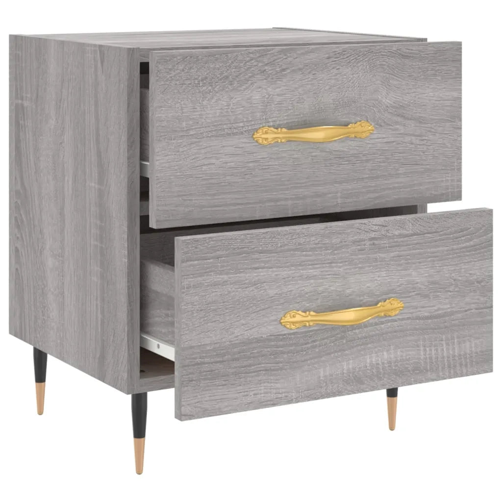 Comodini 2 pz-Set di 2 Tavolino da notte Grigio Sonoma 40x35x47,5 cm in Legno Multistrato 716341